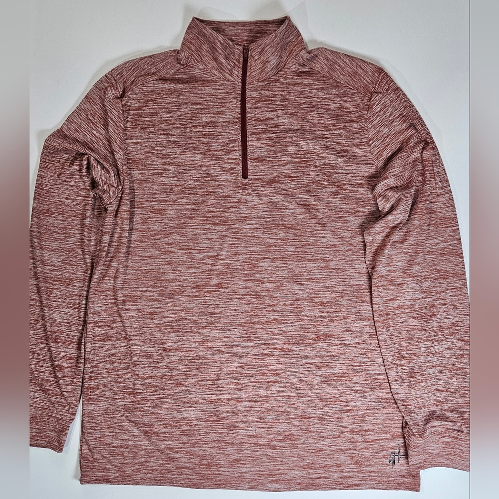 Guy Harvey 1/4 Zip Pullover Mens Medium Red White Space Dye Sport Fishing Gear